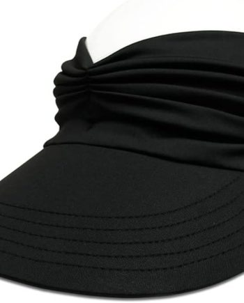 Sun Hat Women Sun Beach Visor Cap UV Protection with Wide Brim for Sports Beach Golf Hiking (Black)