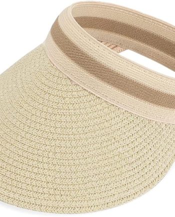 Women Summer Sun Hat Lady's Portable Beach Visor Bowknot Straw Hat