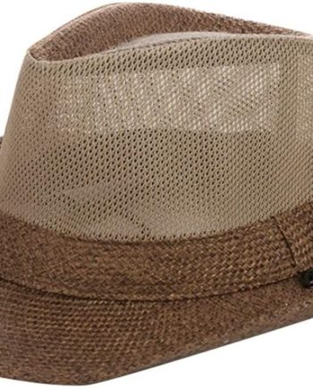 Wide Brim Straw Panama Hat Fedora Beach Sun Hat UPF50+ Unisex Fishing Hats