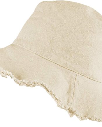 Bucket-Hat-Distressed Washed-Cotton Summer-Sun-Hat Solid Wide Brim Fisherman Cap (Size: 7 1/8)