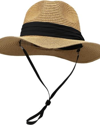 Girls Floppy-Straw-Hat Wide Brim Summer-Beach-Sun-Hat Packable Panama Hat for Kids 5-18 Years