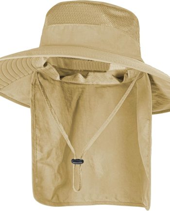 Sun Hats for Men Women Fishing Hat UPF 50+ Breathable Wide Brim Bucket Hats Summer UV Protection Safari Hat with Neck Flap