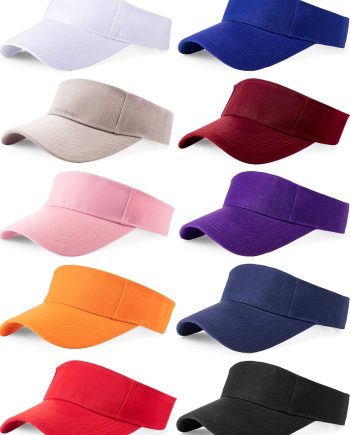 10 Pieces Sports Sun Visor Hats Adjustable Visor Cap Athletic Visor Hat for Men Women