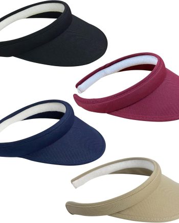 4 Pack Sun Visor Hats Women Men Clip on Cotton Wide Brim Visors Hat Outdoor Sports Golf Beach Travel Tennis Caps
