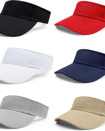 6 Pieces Sports Sun Visor Hats for Women Men, Adjustable Sun Protection Hat Caps for Golf Tennis Athletic Travel