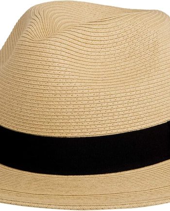 Pineapple&Star Sun Straw Fedora Beach Hat Fine Braid UPF50+ for Unisex