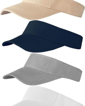 6 Pack Sun Visor Hats Sun Visors Sports Sun Hat Golf hat One Size Adjustable Cap for Women and Men (Color Set 1), Medium
