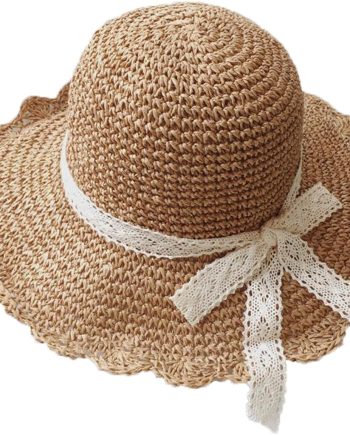 Summer Beach Sun Straw Hats for Women Wide Brim Packable Travel Bucket Hats UPF 50+